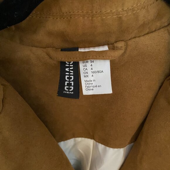 Divided by H&M Faux Suede Moto Jacket US Size 4 - Picture 2 of 4